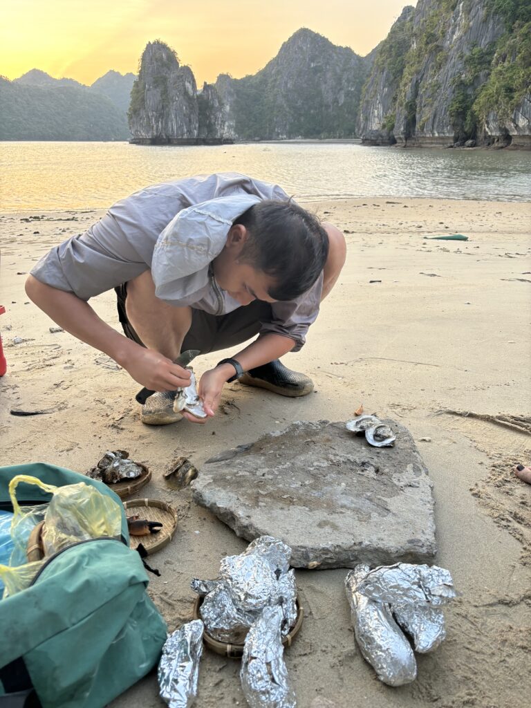Our guide Chans preparing dinner