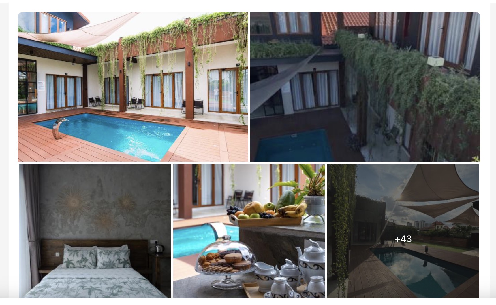 Sheltered pool and garden courtyard at Chrisenbel Hideaway Retreat